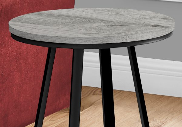 22" Black And Gray Round End Table - Image 3