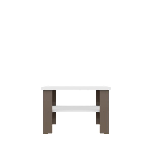 36" Brown And White End Table - Image 3
