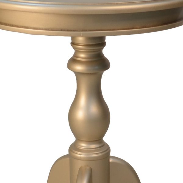 25" Champagne Wood Round End Table - Image 3