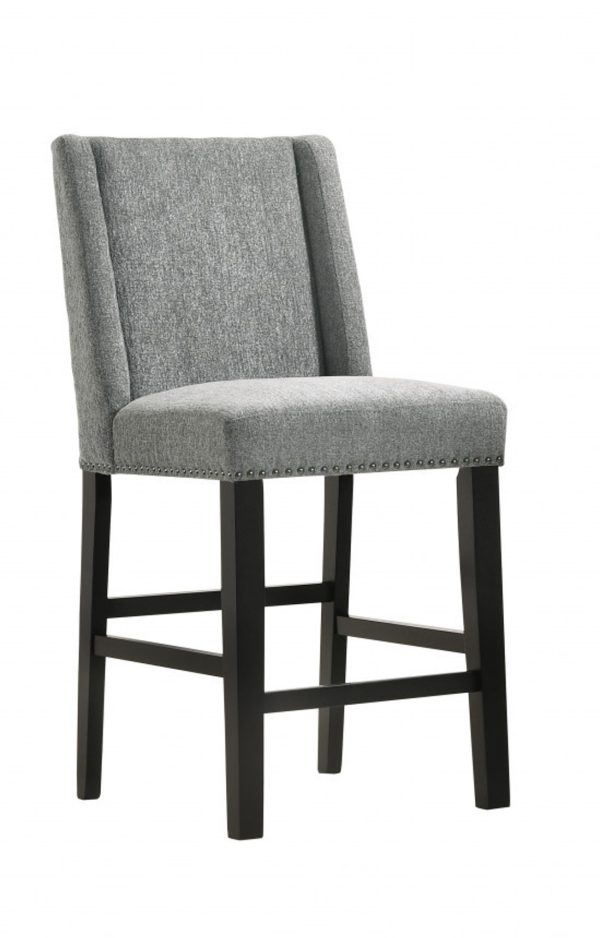 Set of Two 42" Charcoal and Espresso Solid Wood Bar Chairs - Image 2