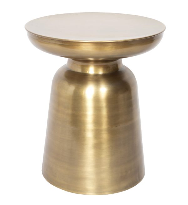 19" Gold Iron Round End Table - Image 2
