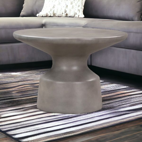 24" Gray Concrete Round Coffee Table - Image 2