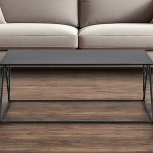 45" Black Steel Coffee Table