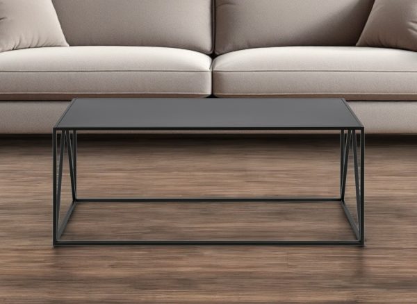 45" Black Steel Coffee Table