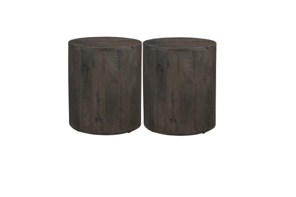 18" Wood Brown Solid Wood Round End Table - Image 3