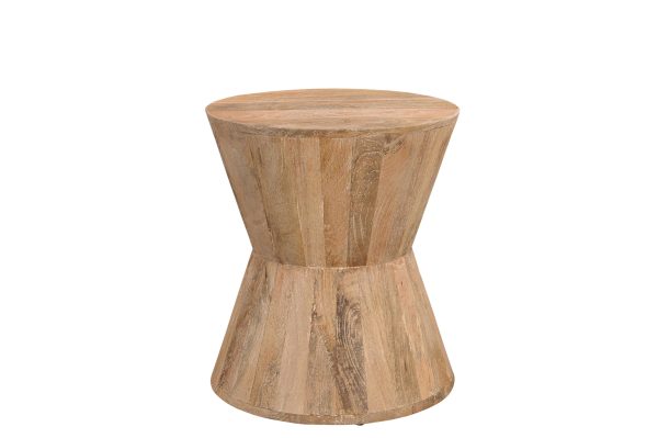 18" Wood Brown And Brown Wood Solid Wood Round End Table - Image 2