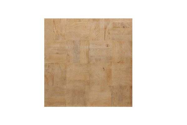 40" Brown and Black Solid Wood Square Block Coffee Table - Image 3
