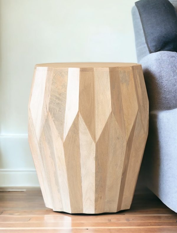 23" White Solid Wood Round End Table - Image 2