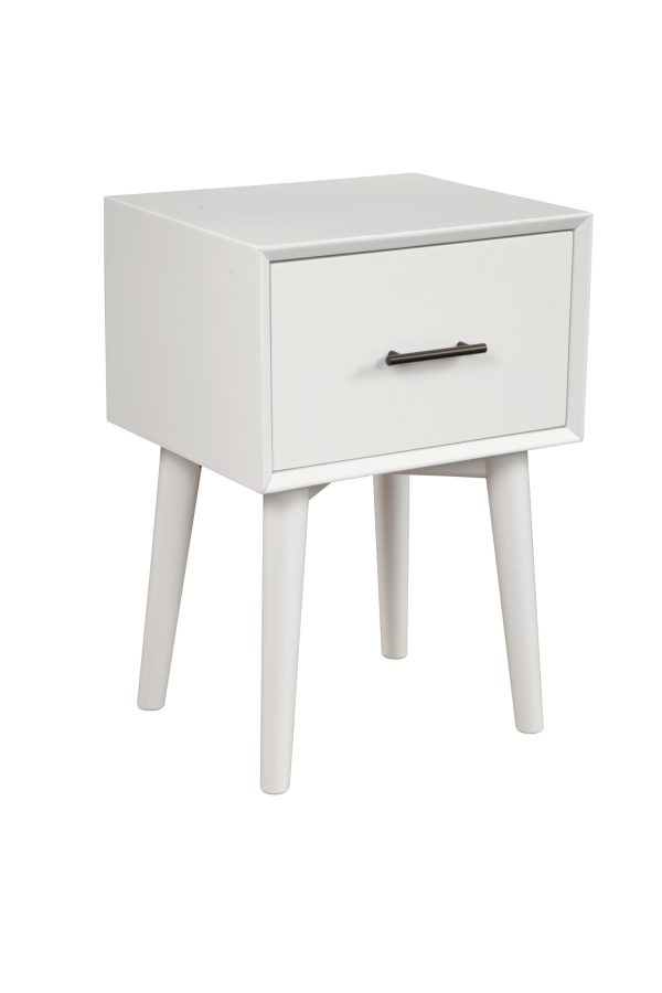 27" White Wood End Table With Drawer - Image 3