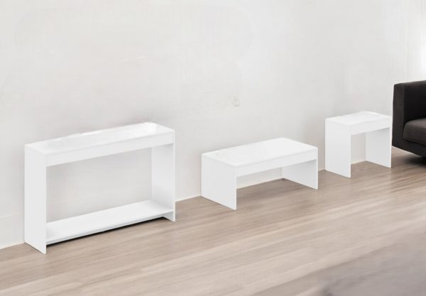 Set of Three 43" White Coffee Table - Image 2