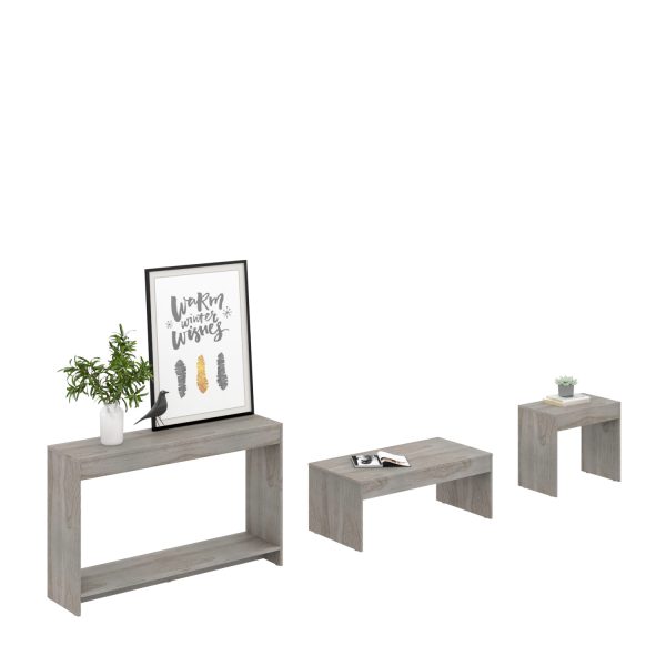 Set of Three 43" Light Gray Coffee Table - Image 3