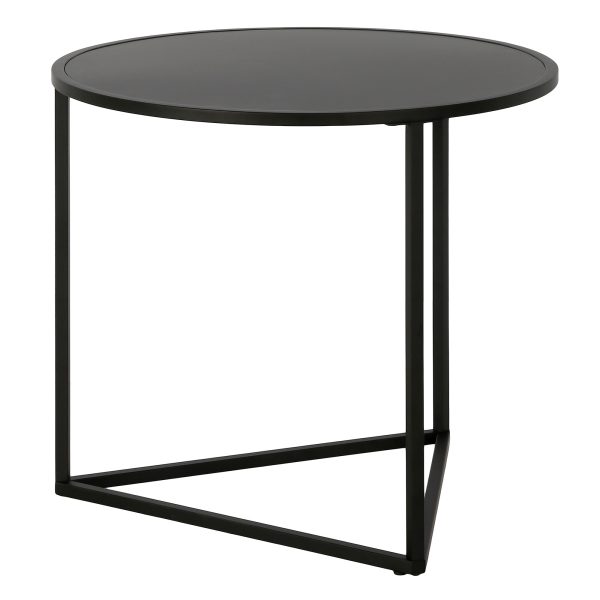 22" Black Steel Round End Table - Image 2