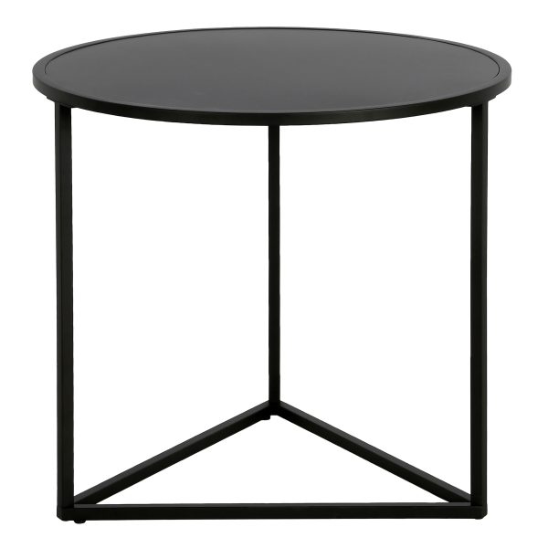 22" Black Steel Round End Table - Image 3