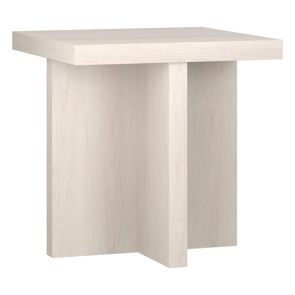 22" Alder White Wood Square End Table - Image 3