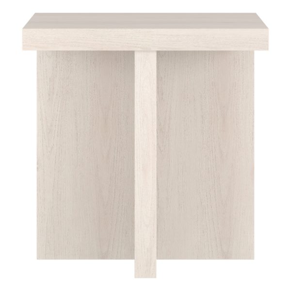 22" Alder White Wood Square End Table - Image 2