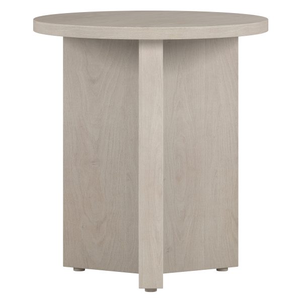 22" Alder White Wood Round End Table - Image 2