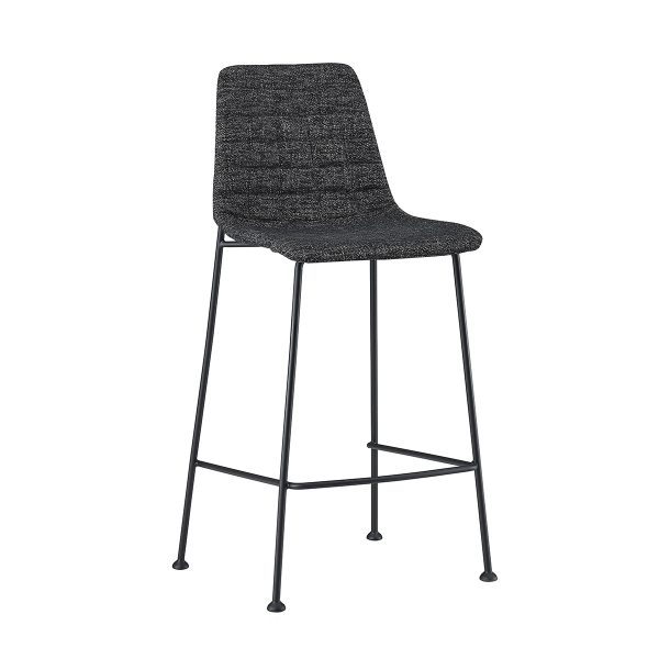 Set of Two 26" Black Fabric and Steel Low Back Counter Height Bar Chairs - Image 3