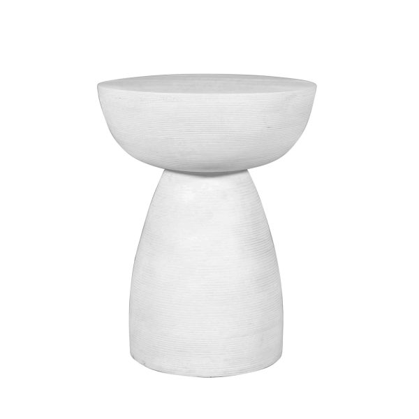 22" White Distressed Solid Wood Round End Table - Image 2
