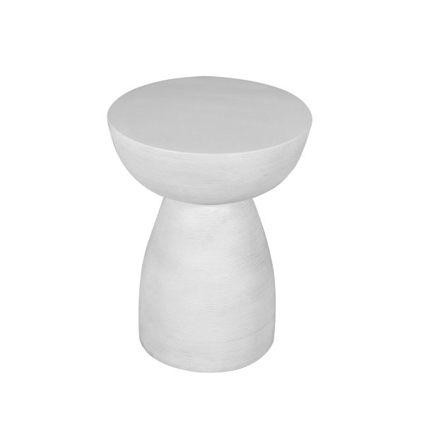 22" White Distressed Solid Wood Round End Table - Image 3