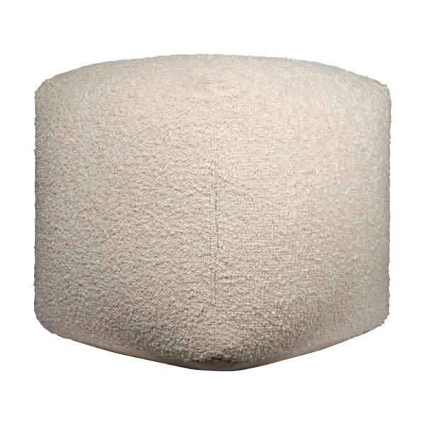 18" Beige Polyester Cube Outdoor Pouf Ottoman - Image 2