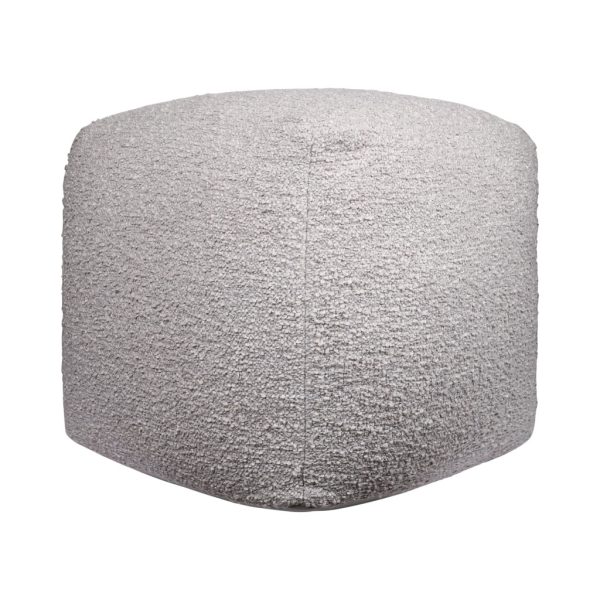 18" Gray Polyester Cube Outdoor Pouf Ottoman - Image 2