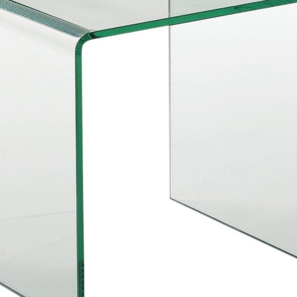 21" Clear Glass Rounded Edge End Table - Image 3