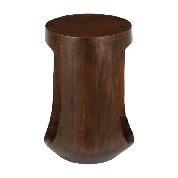 18" Walnut Solid Wood Round Pedestal End Table - Image 3