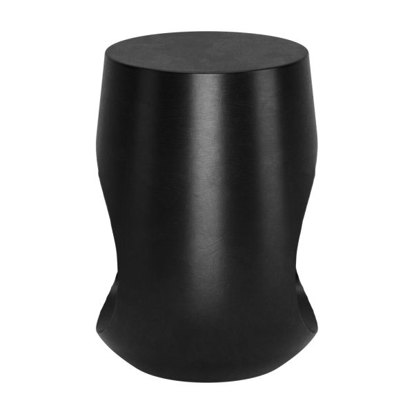 18" Black Solid Wood Round Mod Geo End Table - Image 3