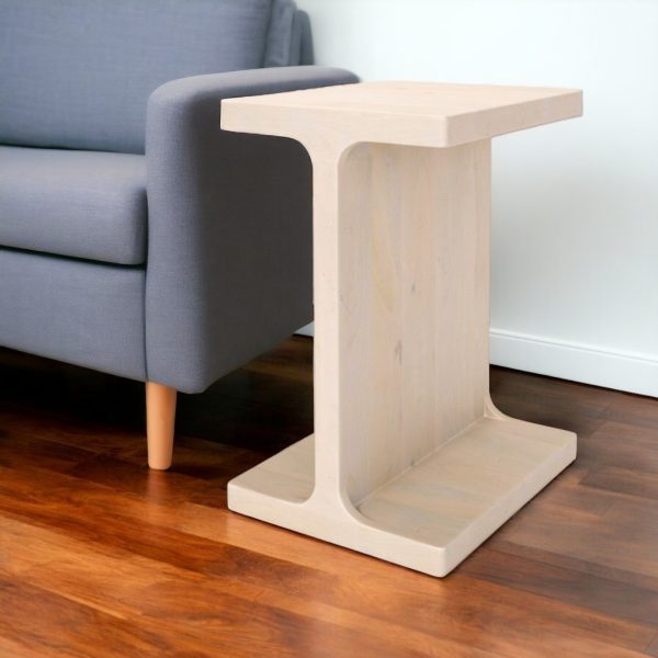 20" Natural Solid Wood Pedestal End Table - Image 2