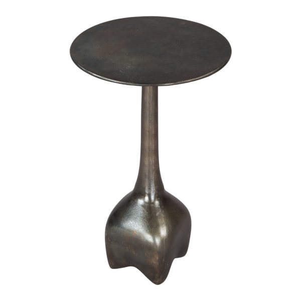 22" Charcoal Aluminum Round Pedestal End Table - Image 3