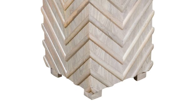 24" White Distressed Solid Wood Square End Table - Image 3